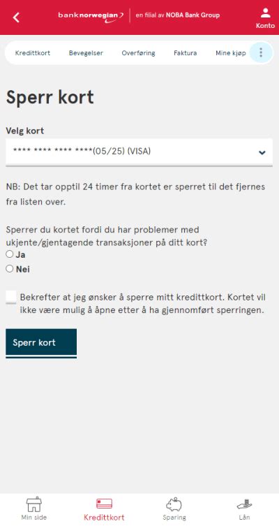 Sperr kredittkortet .